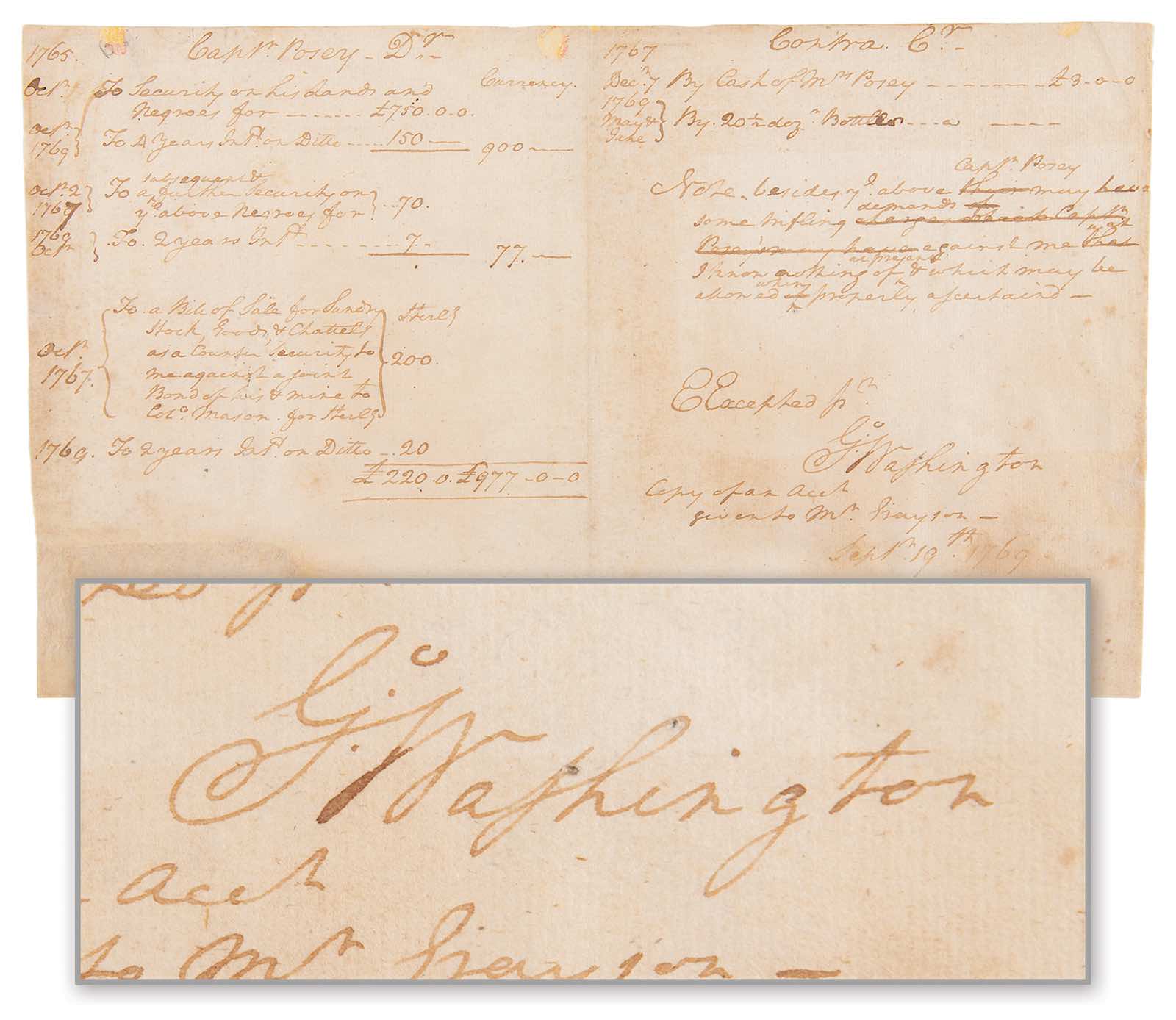 George Washington slavery document