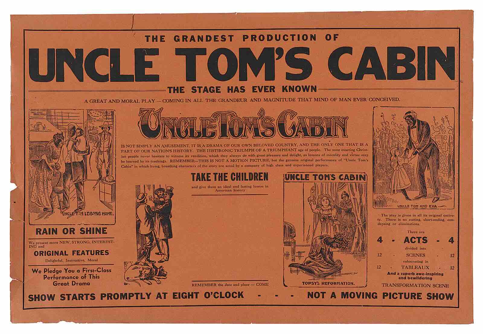A playbill from an early stage production of Uncle Tom's Cabin
