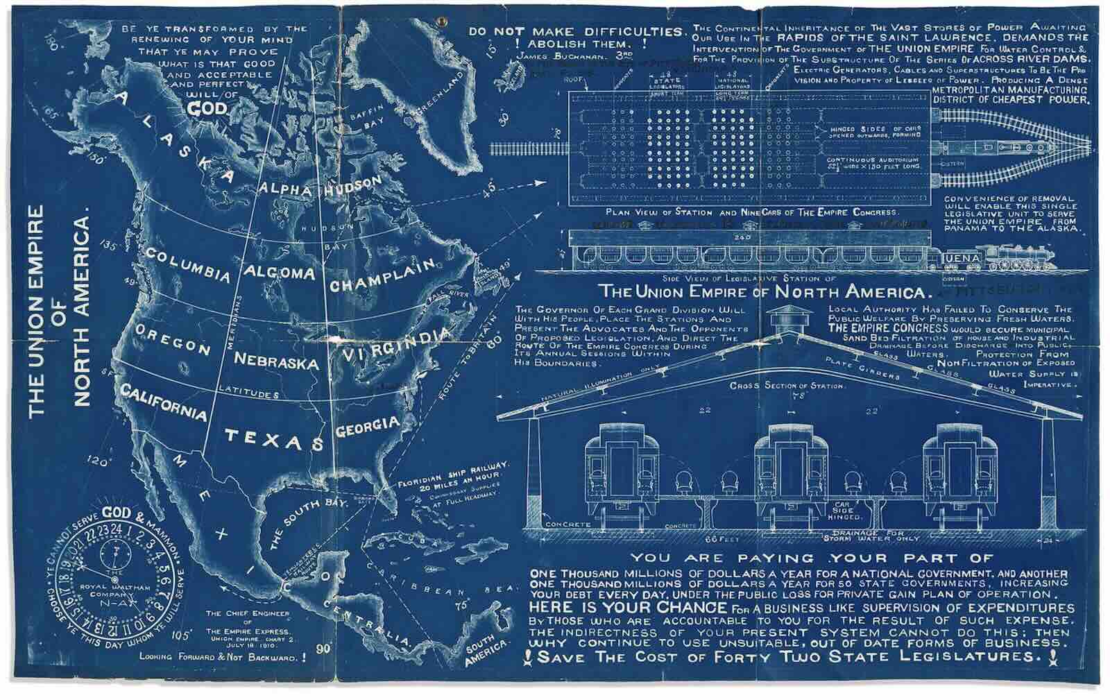The Union Empire of North America, The Empire Express, Union Empire, Chart 2, circa 1910