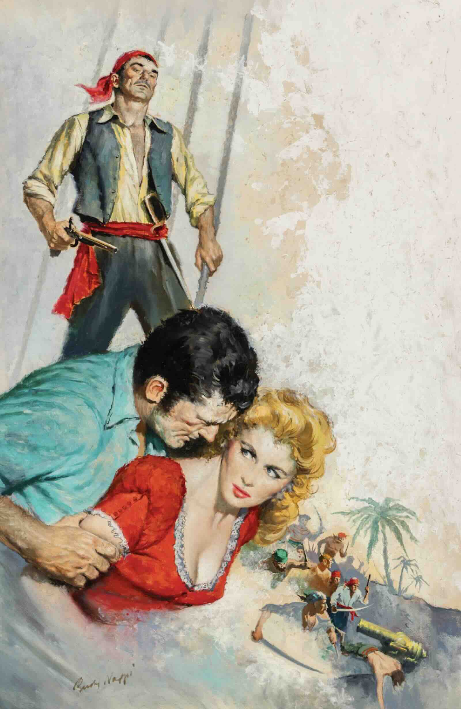 Windward Passage paperback cover, Rudy Nappi, oil on board, 1942