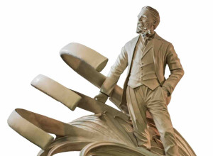 Clay model of Herman Melville by sculptor Stefanie Rocknak