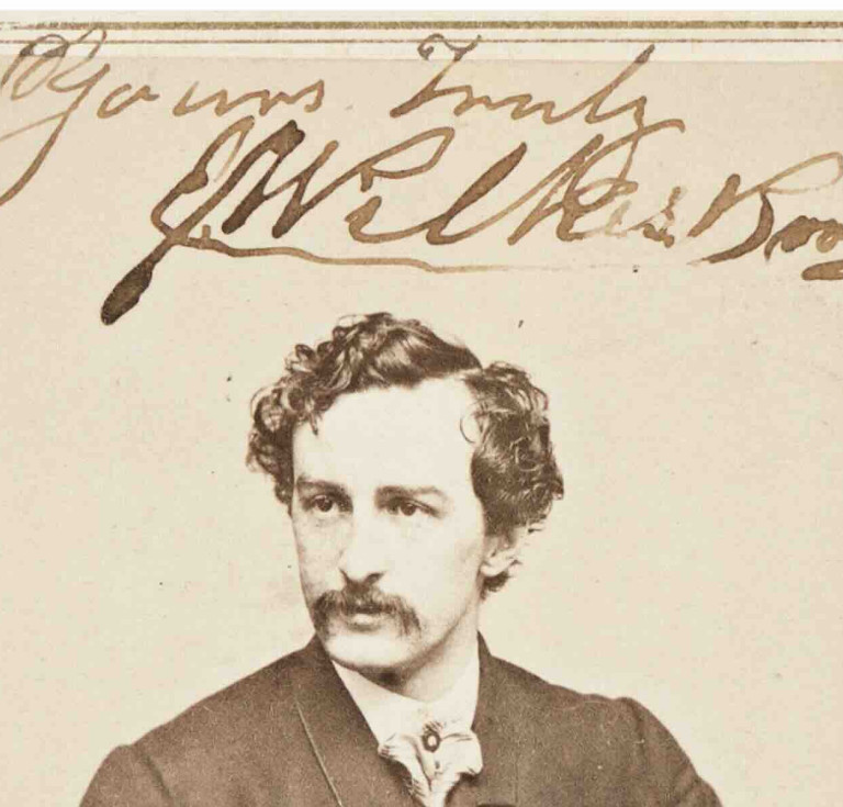 John Wilkes Booth portrait, signed and inscribed 
