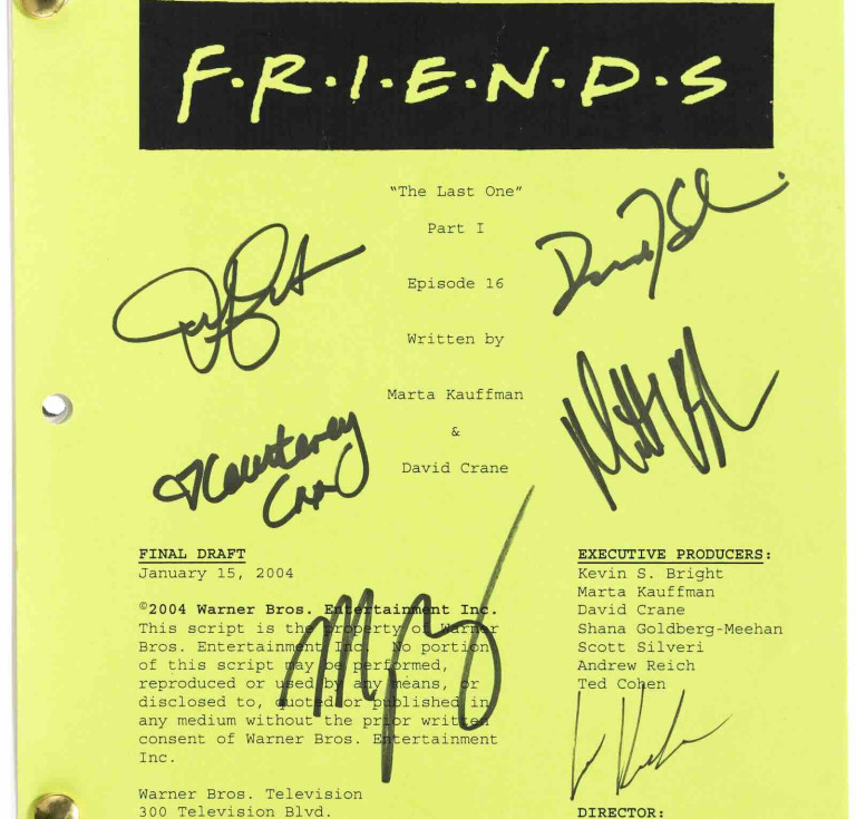 Friends, The Last One script signed by the cast