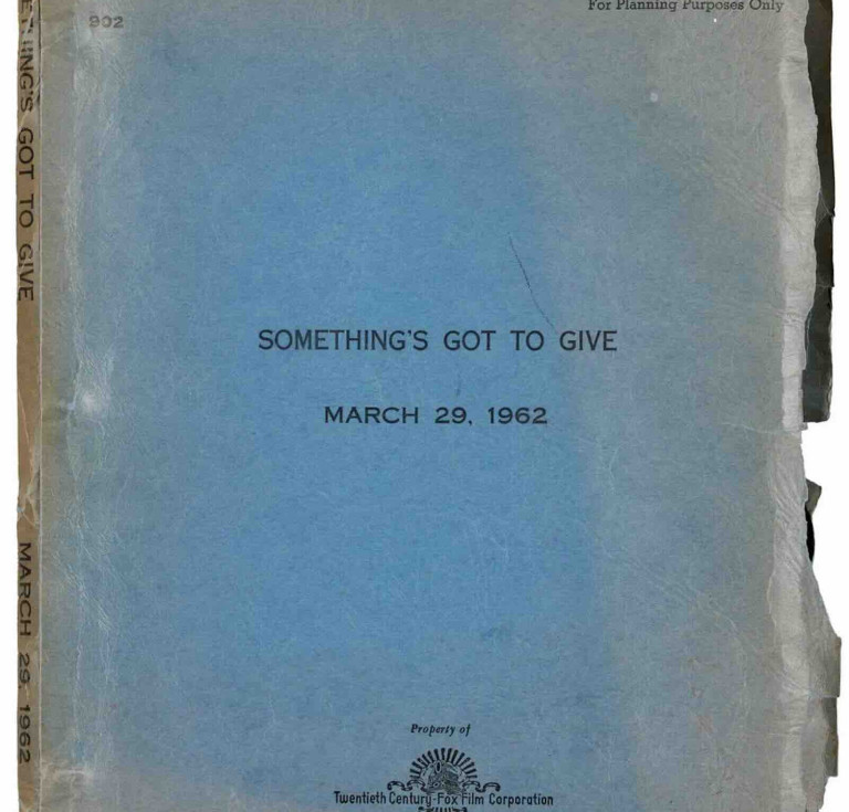 Marilyn Monroe's 1962 annotated script from Something's Got To Give