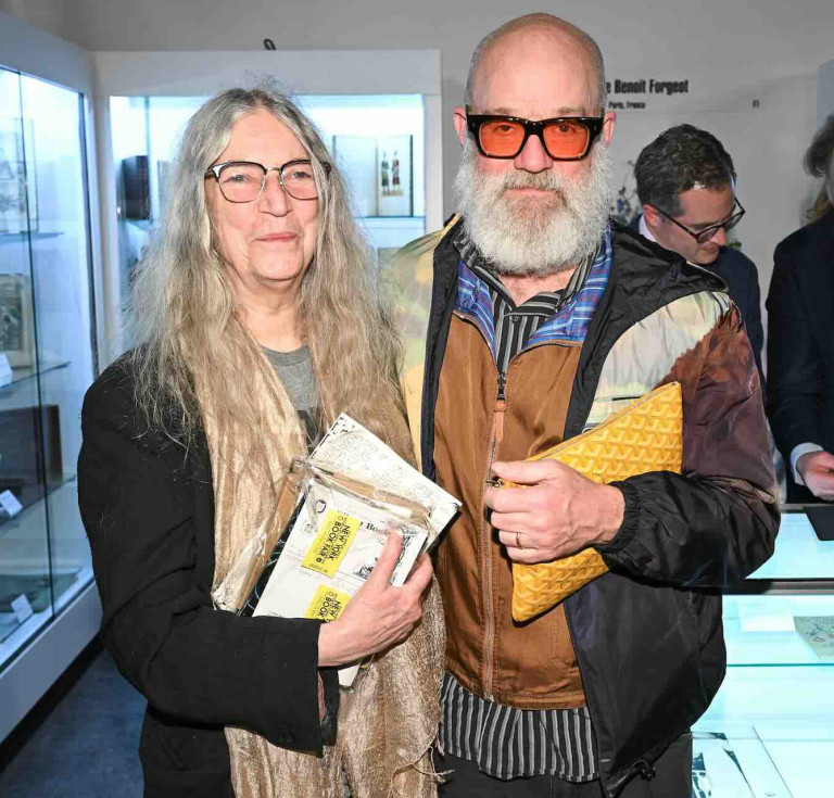 Patti Smith and Michael Stipe at the New York International Antiquarian Book Fair opening night