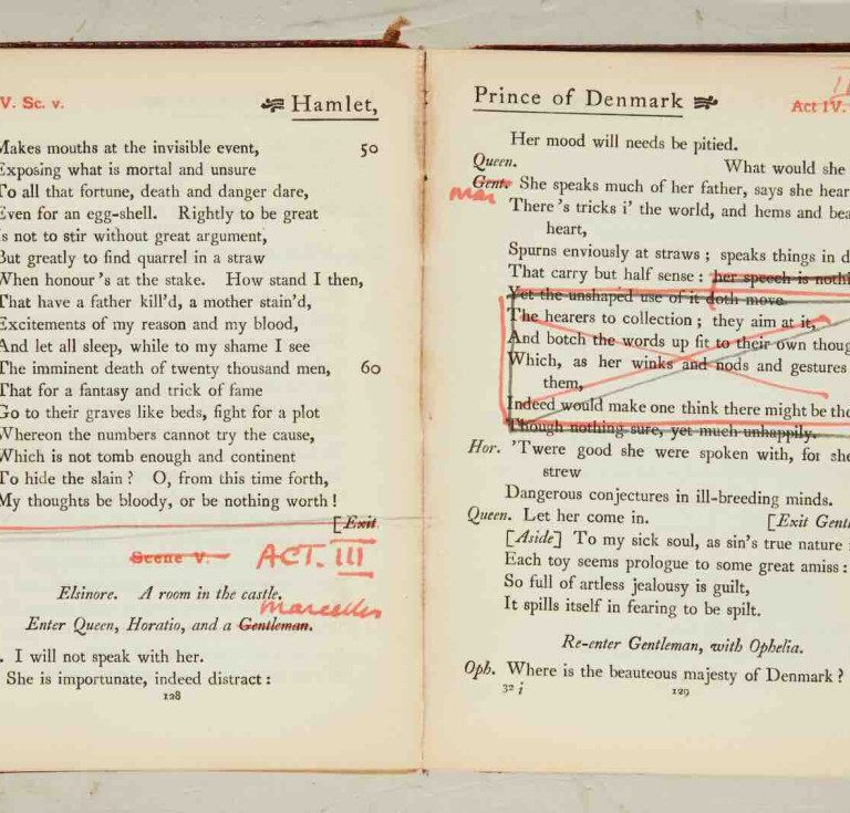 Sir Alec Guiness’s annotated copy of Shakespeare’s Hamlet