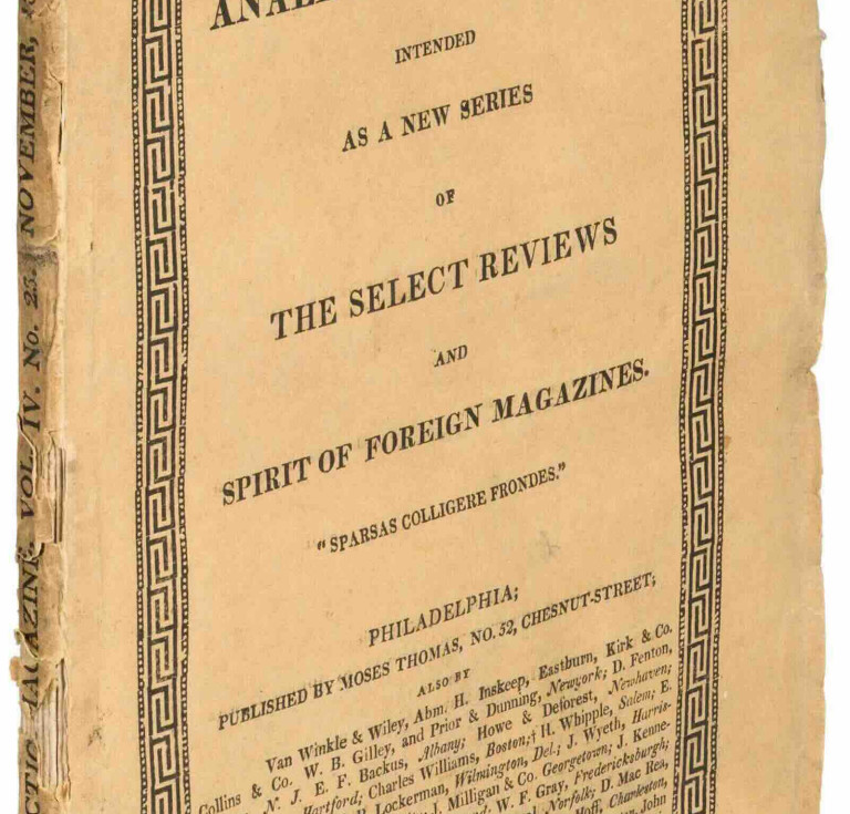 Francis Scott Key’s The Star-Spangled Banner in The Analectic Magazine. Vol. IV. No. 23 (Philadelphia: Moses Thomas, November 1814)