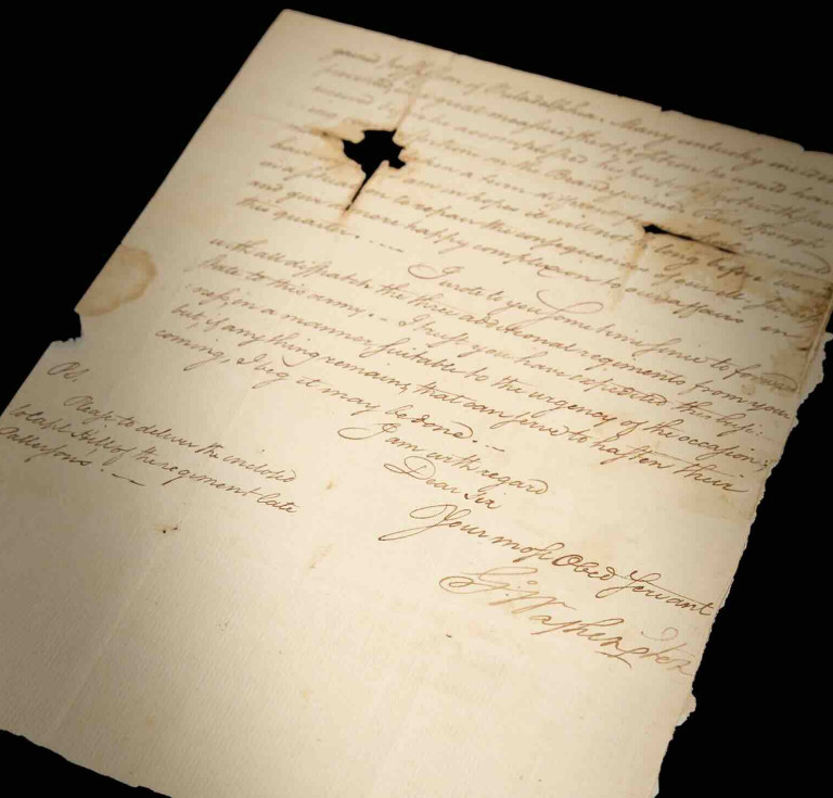 George Washington letter written four days before the Battle of Germantown