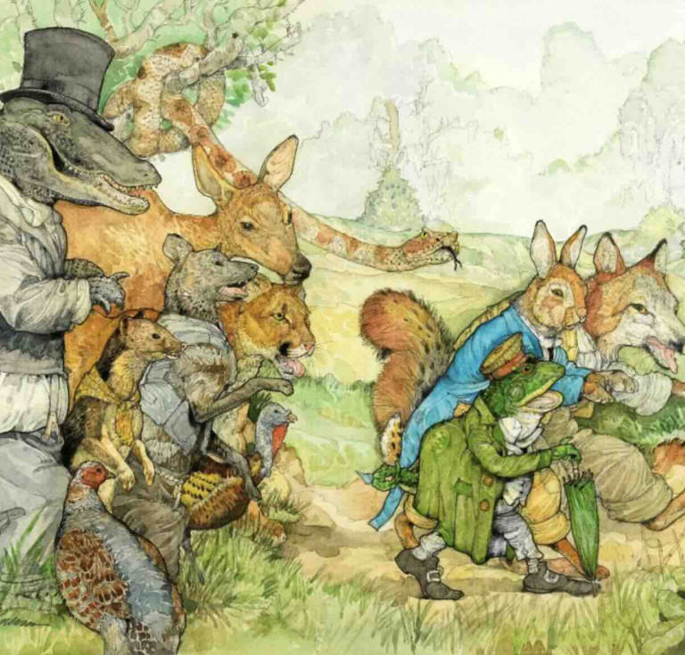 Jerry Pinkney, illustration for More Tales of Uncle Remus: Further Adventures of Brer Rabbit, His Friends, Enemies, and Others by Julius Lester (Dial Books)