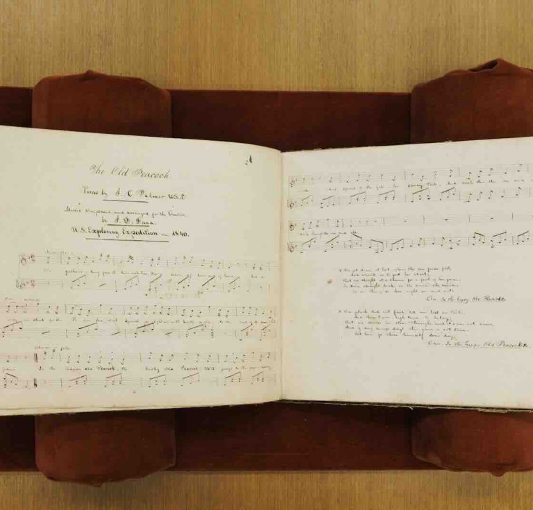 The Old Peacock from the music manuscript of songs written shipboard by James Dwight