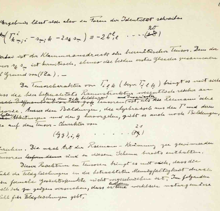 Albert Einstein manuscript handwritten in German in the 1940s regarding his formulation of the United Field Theory (estimate: $18,000-$24,000)