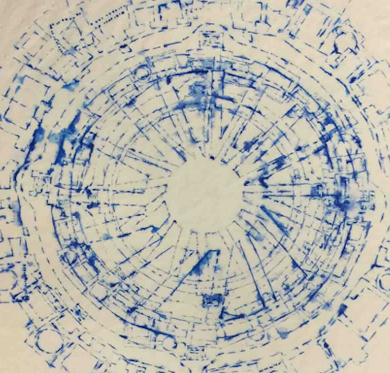 Arlene Shechet, Dharmajika Near and Far, 1997, stencilled pigmented linen pulp on translucent abaca base sheet. Collaborator: Paul Wong