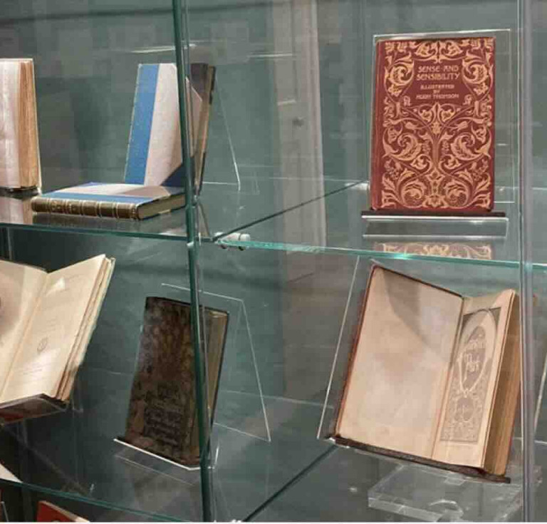 Books on display in the new Jane Austen exhibition
